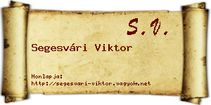 Segesvári Viktor névjegykártya